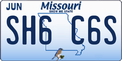 MO license plate SH6C6S