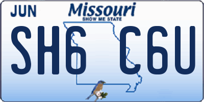 MO license plate SH6C6U