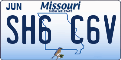 MO license plate SH6C6V
