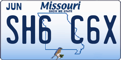 MO license plate SH6C6X
