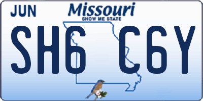 MO license plate SH6C6Y