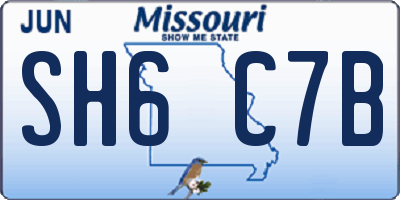 MO license plate SH6C7B