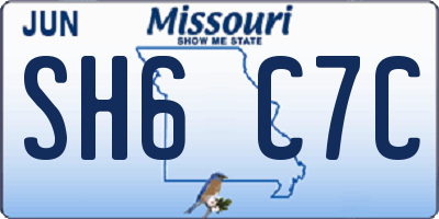MO license plate SH6C7C
