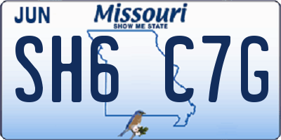 MO license plate SH6C7G