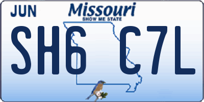 MO license plate SH6C7L
