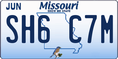 MO license plate SH6C7M