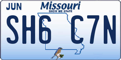 MO license plate SH6C7N