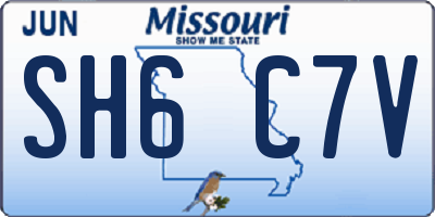 MO license plate SH6C7V