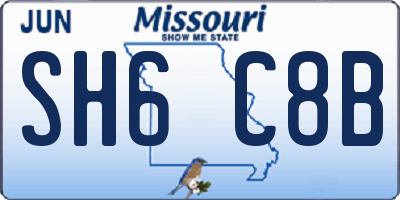 MO license plate SH6C8B