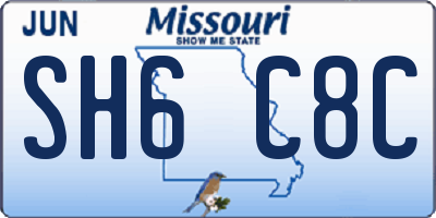 MO license plate SH6C8C