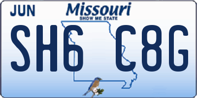 MO license plate SH6C8G
