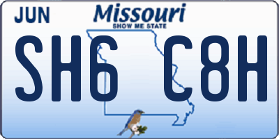 MO license plate SH6C8H