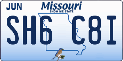 MO license plate SH6C8I