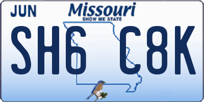 MO license plate SH6C8K