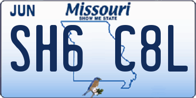 MO license plate SH6C8L