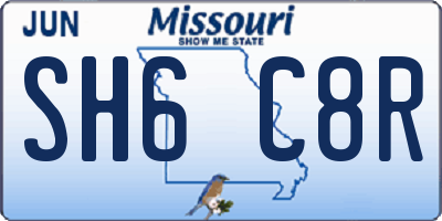MO license plate SH6C8R