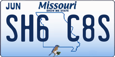 MO license plate SH6C8S