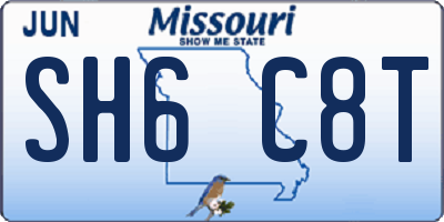 MO license plate SH6C8T