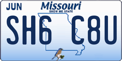 MO license plate SH6C8U