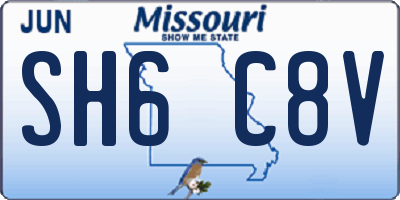 MO license plate SH6C8V