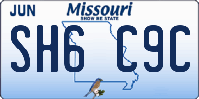 MO license plate SH6C9C