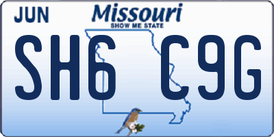 MO license plate SH6C9G