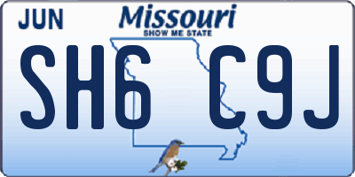 MO license plate SH6C9J