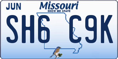 MO license plate SH6C9K