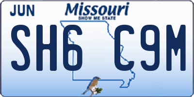 MO license plate SH6C9M