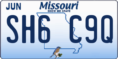 MO license plate SH6C9Q