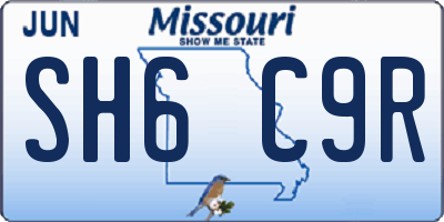 MO license plate SH6C9R