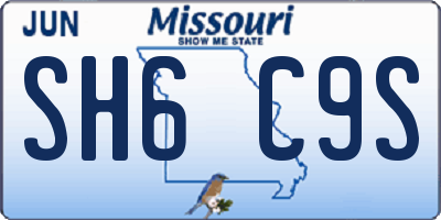 MO license plate SH6C9S