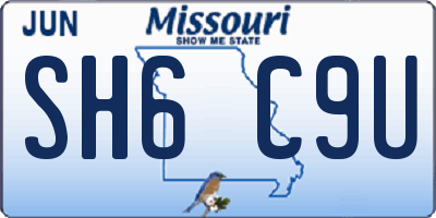 MO license plate SH6C9U