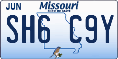 MO license plate SH6C9Y