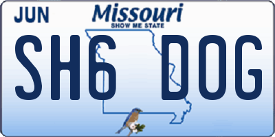 MO license plate SH6D0G
