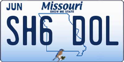 MO license plate SH6D0L