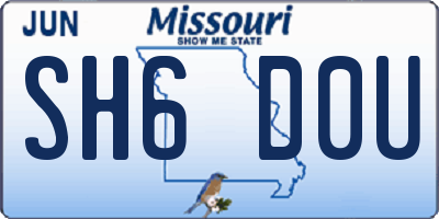 MO license plate SH6D0U
