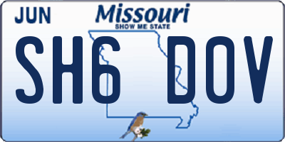 MO license plate SH6D0V