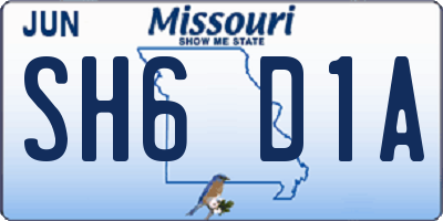 MO license plate SH6D1A