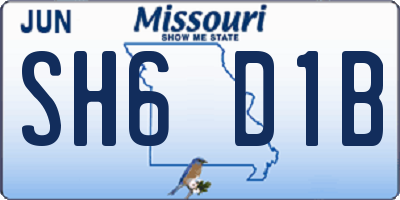 MO license plate SH6D1B