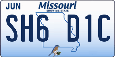 MO license plate SH6D1C