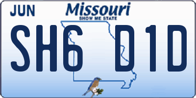 MO license plate SH6D1D