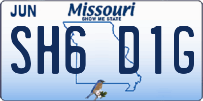 MO license plate SH6D1G