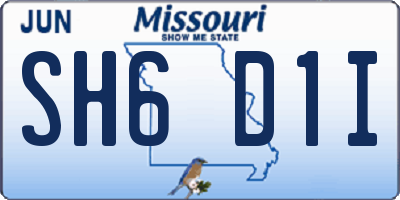 MO license plate SH6D1I