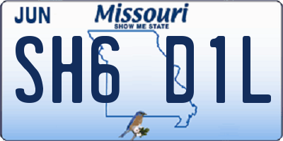 MO license plate SH6D1L