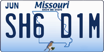MO license plate SH6D1M