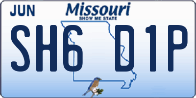 MO license plate SH6D1P