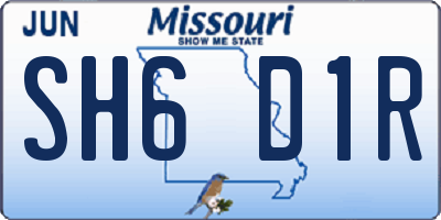 MO license plate SH6D1R