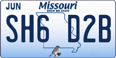 MO license plate SH6D2B
