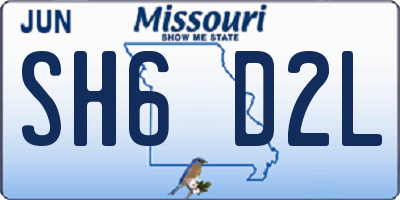 MO license plate SH6D2L
